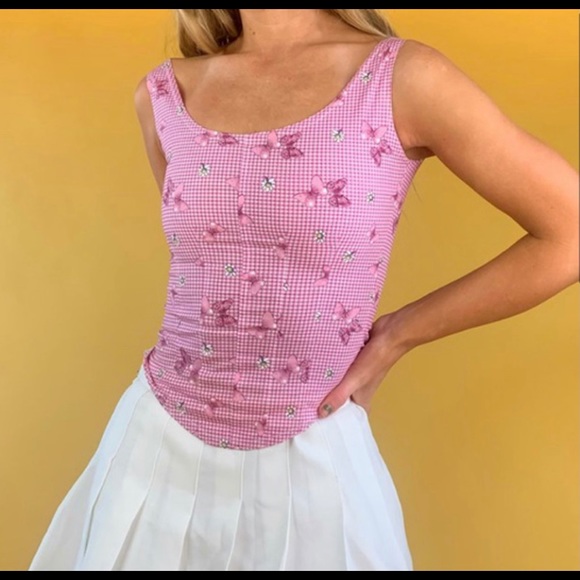 Pink Gingham Butterfly Bustier - Picture 3 of 4
